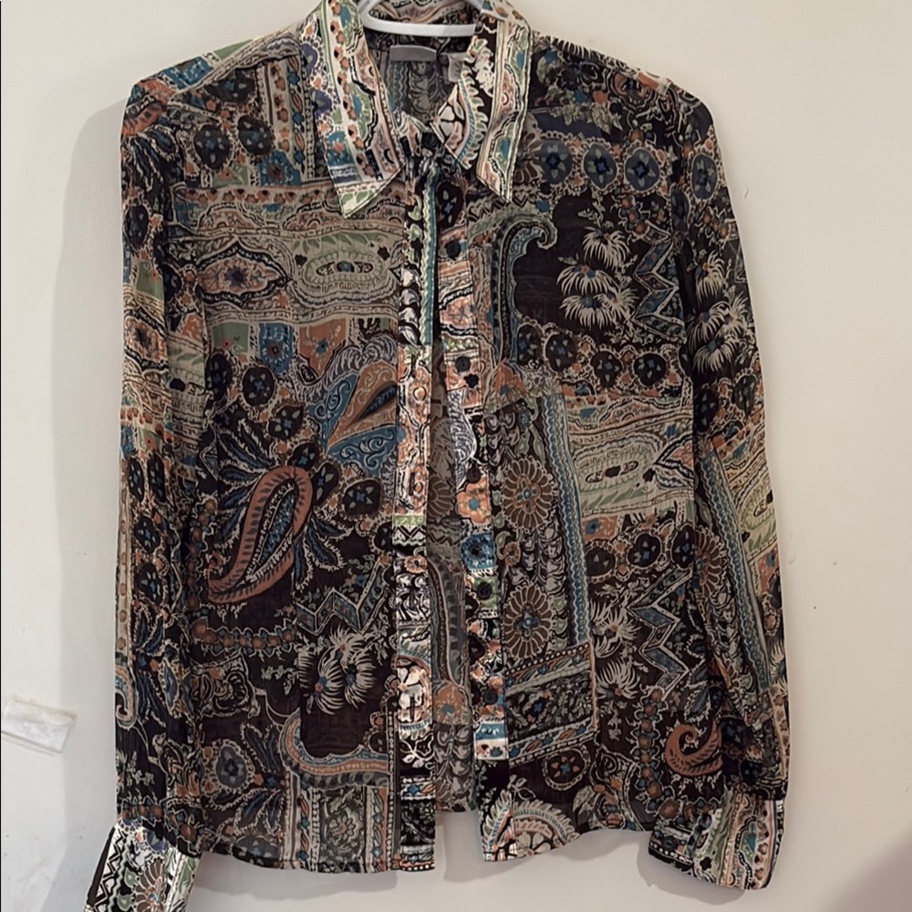 No Boundaries Multicolor Paisley Blouse